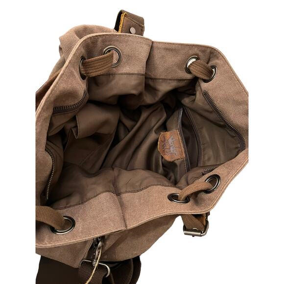 Wonder Youth Oversized brown Canvas Women’s Shoulder Bag - Picture 11 of 15